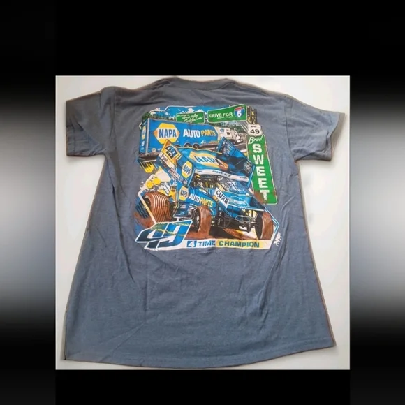 Brad Sweet 49 Napa Auto Parts Blue Graphic Print T-shirt Men's Medium Racecar - Picture 4 of 5